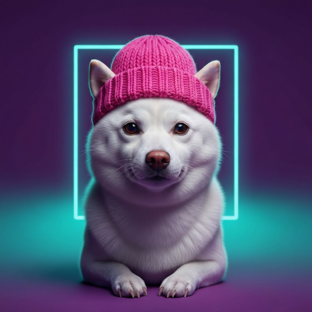Stylish illustration of dogwifhat